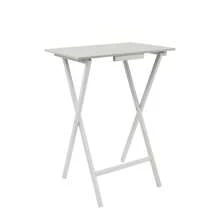 WELL HOME - Rectangular Folding Side Table, White Finish, 48x35x64 Cm. Free Shipping 24/72h. - White - View 1
