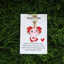 可爱的迷你蝾螈钥匙扣口袋拥抱卡，是送给动物爱好者的积极而幸运的小礼物，非常适合生日、婚礼、情人节、复活节、母亲节、父亲节，以及作为特殊的鼓励象征或励志珠宝。 - 彩色 - 查看 8