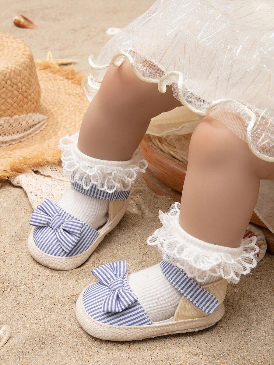 Infant/Toddler Girls' Cute Bow Soft Sole Shoes, Comfortable Infant Slippers, Spring/Summer - Blue - View 1