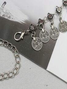 1pc Single Layer Metal Vintage Jingling Coin Waist Chain - Gold - View 3