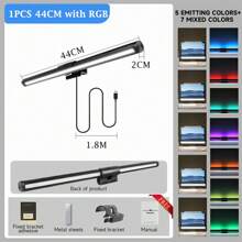 CANMEIJIA Dimmable LED Double-Sided Backlit Display Monitor Lamp With Touch Control, Flat/Curved Panel, 44cm/40cm/60cm/33cm, Magnetic Suspension, USB Powered, 7-Color RGB/3-Color Adjustable, Memory Function, Eye-Care, Suitable For Gaming, Movie, Reading, Office, Desk, Computer, Bookshelf, Reading Light, Ambient Lighting - Đèn treo màn hình - Xem 15