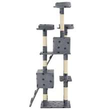 vidaXL Albero per Gatti Tiragraffi Sisal 170 cm Zampe Stampate Grigio - Grigio - Visualizzare 3