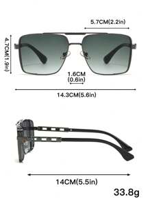 1 副男士金属框方形时尚眼镜，百搭街头风格 - 35050 - 查看 6