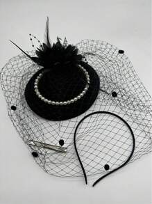 1 pieza Fascinadores y sombreros elegantes para mujer para fiestas de té, bodas, carreras de caballos, Bridgerton, funeral, vestidos vintage de los años 40 y 50, accesorios Lolita, regalo del Día de la Madre