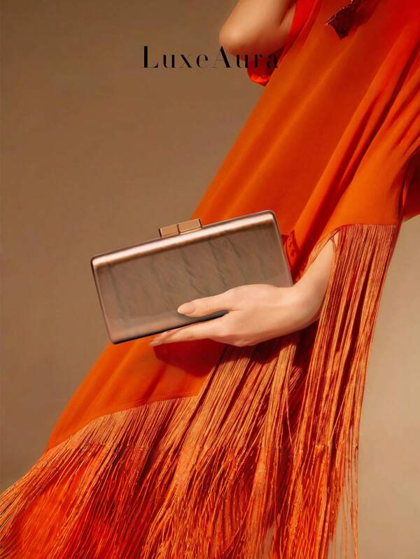 Retro Solid Color Acrylic Holographic Square Clutch Bag, Fashion Versatile New Handbag For Party Wedding, Shoulder/Crossbody Bag