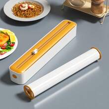 塑料厨房薄膜切割器和分配器 - 整理保鲜膜、烘焙纸和锡箔 - 食品包装必备厨房储存工具，最大容量为直径 4.5 厘米/1.77 英寸的厨房用纸