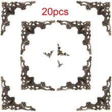 20 件金属书角保护套，3 种颜色铁质护角盖，复古古董书本剪贴簿角保护套，菜单相册角装饰保护套，适用于桌面珠宝盒礼物 - 彩色 - 查看 11