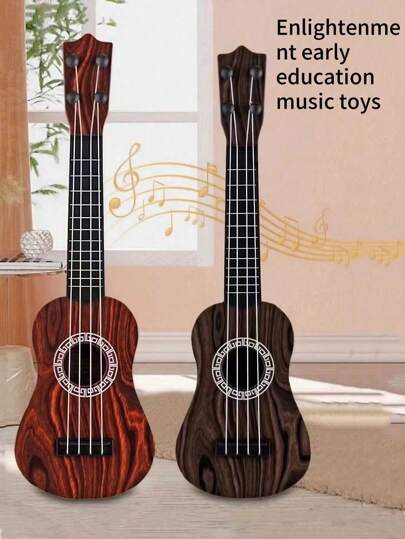 16英寸尤克里里，可弹奏吉他，儿童益智音乐玩具，儿童生日礼物，节日礼物。本产品是一款益智尤克里里玩具，尺寸为16英寸。请注意尺寸。（含拨片）