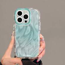 Funda protectora de chifón simple con degradado compatible con iPhone 16 Pro Max/15 Plus, funda de teléfono con estilo anti caídas compatible con iPhone 14, 13, 11