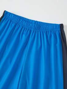 Teen Boy Quick Dry Breathable Mesh Sports Shorts, Loose Fit, Outdoor Workout Shorts - Blue - View 4