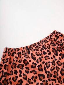 2pcs Leopard Print Camisole And Shorts Pajamas Set - Brown - View 6