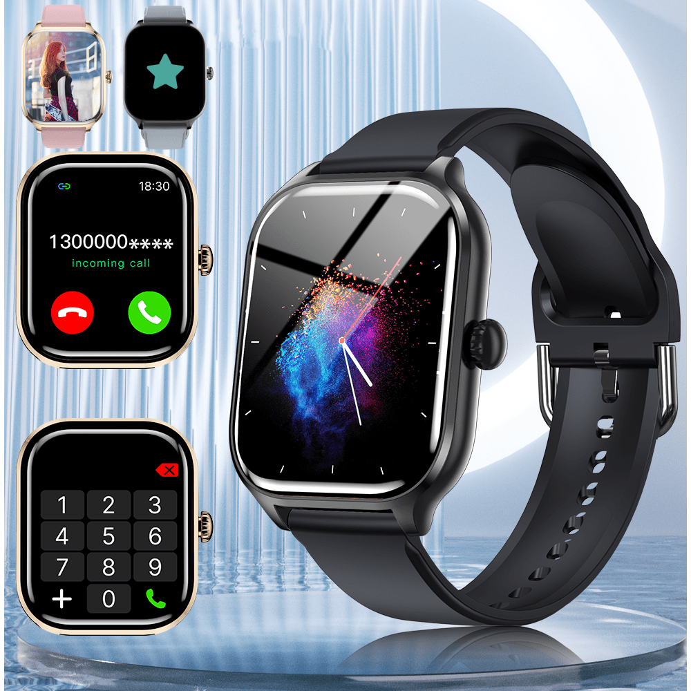 CHAONB Smart Watch Bigger HD Display Answer Make Call Message Preview Sport Modes DIY Dial Weather Smartwatch For Men Women 2.01 Inch Sports Modes, Sleep Monitoring, Health Monitor, BT Music, BT Camera, Social APP Message Real-Time Message Reminder 24h Heart Rate Monitor, Sports Modes, Wireless Music, Weather Display. AI Voice, Timer, Stopwatch, Alarm, Calcutator, Call Logs, Phone Book, Distance,Find Mu Device, Weather Display Keep Fit