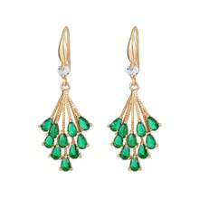 1 对春夏绿叶形泪珠耳环，精致设计，适合时尚女性，优雅的派对配饰 - 綠色 - 查看 6