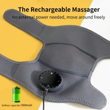 加热膝盖按摩器，加热和振动三合一按摩器，便携式收音机按摩加热垫，肘肩支撑袋，振动加热模式。 - 彩色 - 查看 8