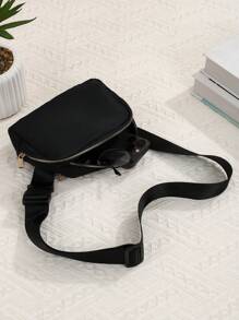 Customized Picture Or Text Personalized Waist Bag, Suitable For Both Men And Women's Velvet Free Mini Zipper Waist Bag, Small Fashionable Crossbody Bag, Waterproof Sling Bag With Adjustable Shoulder Strap, Running And Hiking Exercise Waist Bag, Gifts For Girls And Men