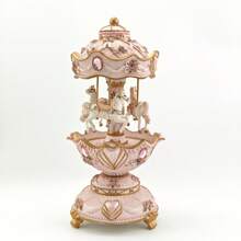 Rotating Carousel Heart-Shaped Music Box, Home Decor Gift For Mother's Day