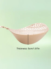 1 Cặp miếng đệm nâng ngực dày 5cm, Áo ngực nâng ngực vô hình bằng vải viscose dày, Áo ngực không dây hở lưng - Hoàn hảo cho ngực nhỏ - Màu be - Xem 4
