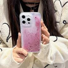 Heart A Quicksand 保护壳 BlingBling-闪亮设计，防震防摔-兼容 iPhone 用户-送给女孩和青少年的完美礼物兼容 iPhone16/7/8/11/12/13/14/15/X/XR/Xs/Plus/Pro/Pro Max/SE2
