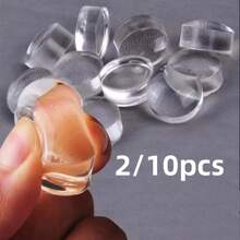 2/10Pcs Silicone Nail Art Stamper Replacement Heads 2.8cm Transfer Pattern Plate Nail Stamp Clear Stamping DIY Manicure Tools - Clear - View 2