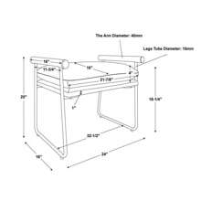 Hearth & Hand W/Magnolia Furniture Ottoman Metal Wood Living Room Cream Black - 1 - 查看 6