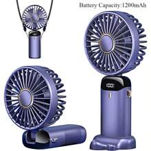 SULVGO 随时随地保持凉爽：便携式USB风扇 - 可充电，适合学生和办公桌使用。这款可充电迷你便携式折叠桌面/手持USB风扇配备数字显示屏、5档风速调节、5片扇叶，运行安静，适用于办公室、通勤、露营、野餐、徒步旅行、海滩度假、背包旅行和运动等场合。 - 紫羅蘭色 - 查看 9
