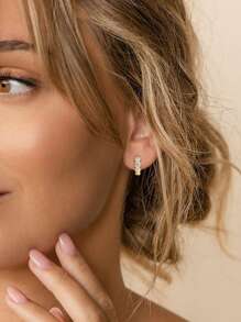 1pair Retro Hollowed Out Zirconia Hoop Earrings For Women S925 Sterling Silver Fine Ladies Jewelry Gift Exquisite Party Gifts