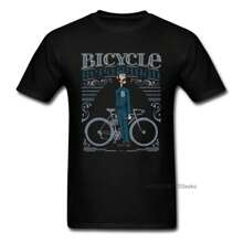 Bicycle Repairman T Shirts Retro Tshirt Men Black T-Shirt Letter Printed Clothes Biker Rider Tops Tees Cotton Clothes Plus Size - Black - View 1