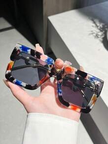 1/3/5副装男女通用方形波西米亚风太阳镜，适合街头风、旅行、运动、驾驶、海滩、节日、度假、钓鱼、户外活动、高尔夫、街头风、驾驶、派对、郊游、徒步旅行 - 彩色 - 查看 3
