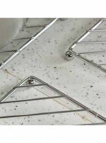 1pc Square Trivet, Heat-Resistant Kitchen Table Mat, Coaster,Kitchenware Pallet - Silver - View 5