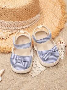 Infant/Toddler Girls' Cute Bow Soft Sole Shoes, Comfortable Infant Slippers, Spring/Summer - Blue - View 3