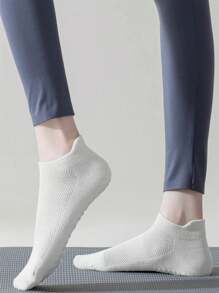 5 Pairs Solid Color High-Quality Breathable Mesh Socks, Comfortable, Wear-Resistant, Non-Slip Silicone Bottom Design, Suitable For Men & Women, Spring/Summer, Essential For Pilates & Yoga