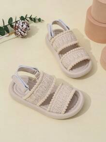 Toddler/Kids Solid Soft Bottom Beach Sandals, Boys Fashion Casual New Style Flat Sandals, Summer - Beige - View 3