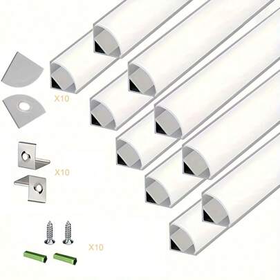 10 st / 8 st / 6 st / 4 st V-formade aluminiumkanallamphållare för LED-remsa, monteringsklämmasystem för LED-remsa, bilbelysning, (utan ljusremsa)