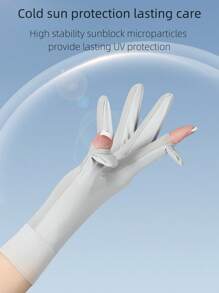 1 Pair Of Women's Ice Silk Sunscreen Gloves Girls Summer UV Sunscreen Wear Ice Clamshell Non-Slip Touch Screen Color Matching Fashion Gloves Suitable For Cycling And Driving Outdoor Leisure - Multicolor - View 9