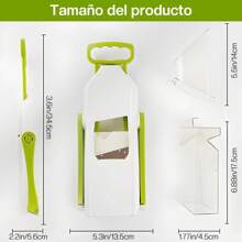 Cortador Mandolina, cortador de verduras, picador de verduras manual, rallador de verduras con protección anti-Cortes y grosor ajustable - Multicolor - Ver 11