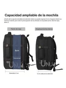 Mochila Uniuni Impermeable Expandible De Viaje Antirrobo - Negro - Ver 3