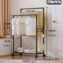 1 Pc All-In-One Hanging Clothes Rack, Simple Clothes & Hat Stand, Home Shoe Storage Organizer, Pole, Bedroom Drying Rack
