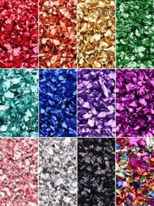 10g/100g Glass Glitter Flakes, Suitable For Arts & Crafts, Resin Art, Asymmetrical Metal Glass Sprinkling, Glitter, Vase Filler, Jewelry Making, Asymmetrical Glass Crack Stone, Epoxy Resin Mold Craft Decoration Filler, Jewelry Making Supplies - Broken Glass Craft Sequins - View 1
