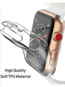 3pcs Protective Case, 360° Full Coverage Waterproof Anti-Slip Shockproof TPU Bumper Protective Cover Compatible With Apple Watch 49mm 45mm 41mm 44mm 40mm 42mm 38mm Series 9 Ultra 8 7 6 SE 5 4 3, Watch Accessories - Transparent 3PCS - View 2