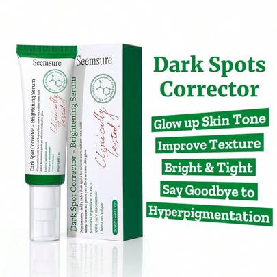 seemsure 50ml Brightening & Fading Essence, Niacinamide Serum, Deep Hydration, Hyaluronic Acid, Anti-Aging, Wheat Bran Whitening, Papaya Extract, Effectively Fades Wrinkles, Fine Lines And Freckles, Suitable For Both Men And Women