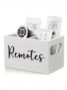 1 Remote Control Holder Storage Wooden Box, TV Remote Control Holder, Remote Control Storage Box For Table, Wooden Remote Control Box For Bedside Table, Bedside Storage Box, Coffee And Tea Bag Storage Decoration Box, Wooden Compartment Storage Box