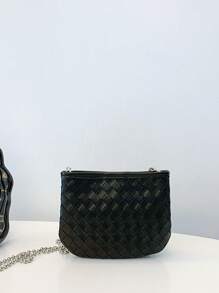 2025 New Fashion Woven Butterfly Decor Shoulder Handbag, Chic Small Square Crossbody Bag For Women