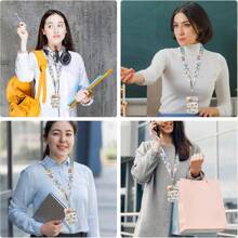 1 件时尚意识拼图挂绳 - 多功能钥匙扣、身份证、卡夹和手机支架、彩虹挂绳，适合教师、办公室、学校汽车配件包饰可爱哥特 Y2k - 字母 - 查看 6