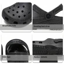 Crocs 男鞋、女鞋、运动鞋、沙滩鞋、舒适透气休闲凉鞋、拖鞋、木屐 205942-0WH - 黑色 - 查看 5