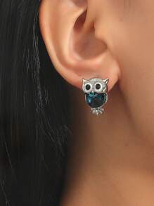 1 Pair Casual Cute Owl Design Earrings For Women