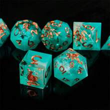 Handmade Bi-Color Resin Dice Set, Suitable For Role-Playing Games With Starry Sparkle And Precise Edge, Suitable For Teenagers Aged 14+, A Perfect Gift For Birthday Or Christmas - Multicolor - View 5