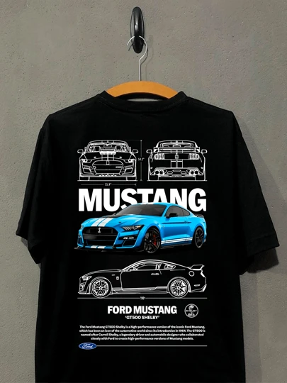 Blusa Masculina Camiseta Mustang 100% Algodão Cobra