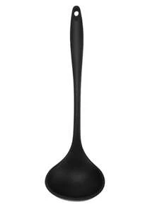 Ensemble de 8 ustensiles de cuisine en silicone pour poêles antiadhésives - Outils de cuisine résistants à la chaleur avec crochets (Noir) - Comprend une spatule, une pelle à égoutter, une cuillère à riz, un passoire, une louche à soupe, des pinces à aliments, une pelle à wok, une pince à nouilles - Ustensiles de cuisine essentiels pour le sauté