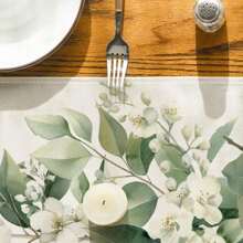 Nappe florale de camélia pour l'été, décoration de table de cuisine/salle à manger à motif de feuilles botaniques printanières pour la maison et les fêtes