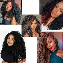 柔软钩编发 1 件 30 股/包 合成 Dreadlocs 8 英寸渐变色接发 适合非洲女性 - 二合一直发和编织发造型（8 种颜色，30 股/件） - 彩色 - 查看 8